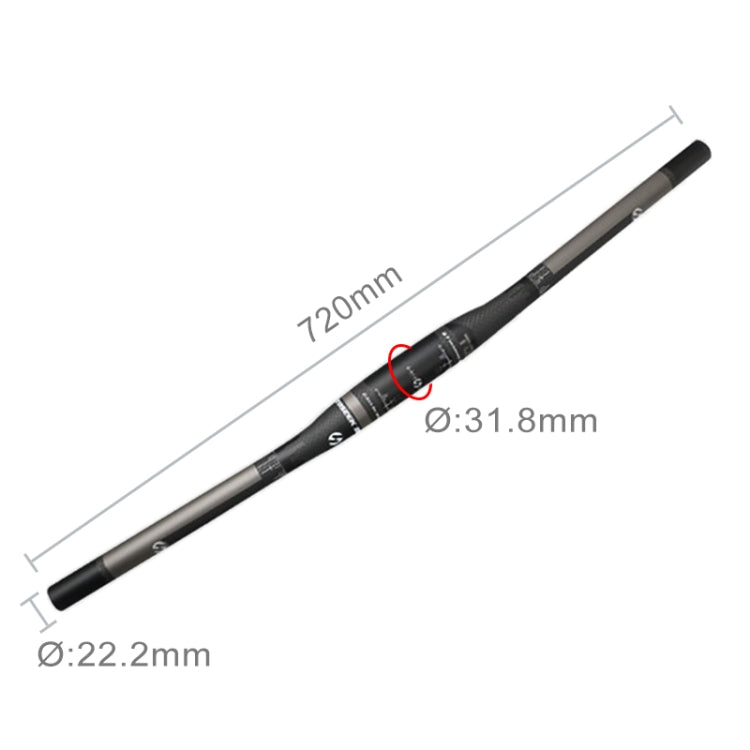 TOSEEK 全碳纖維公路自行車直車把，尺寸：720mm