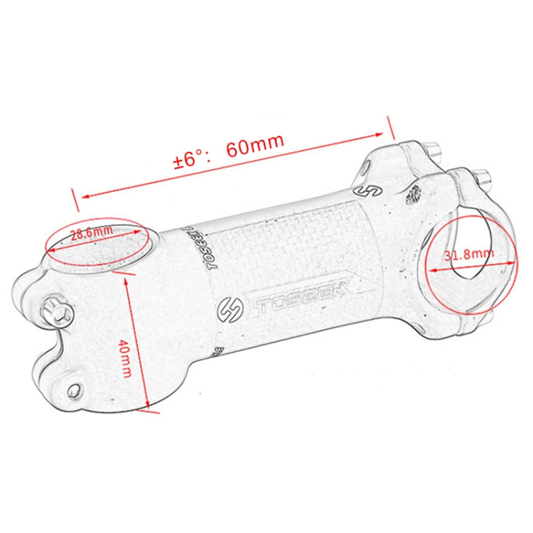 TOSEEK 公路山地自行車超輕車把立管龍頭，尺寸：6度，60mm