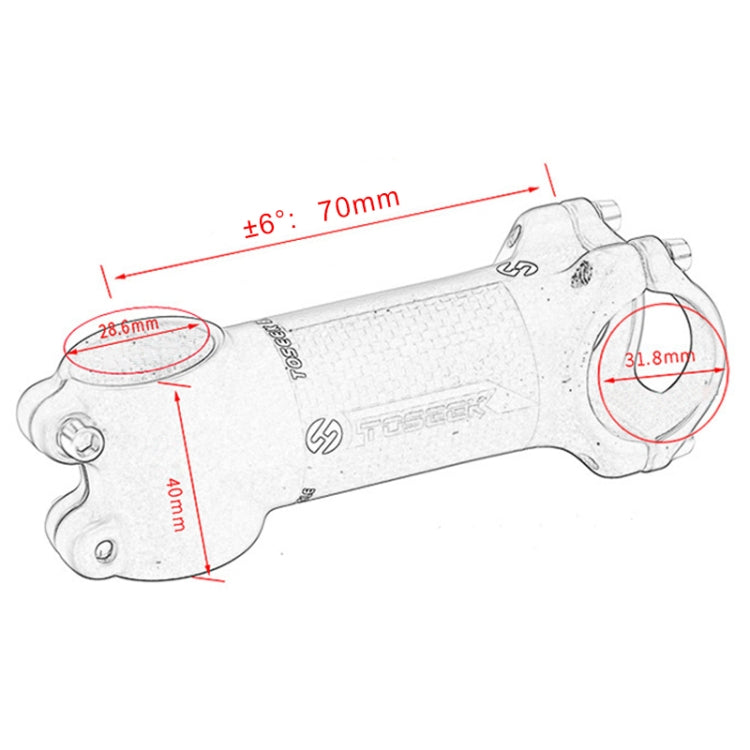 TOSEEK 公路山地自行車超輕車把立管龍頭，尺寸：6度，70mm