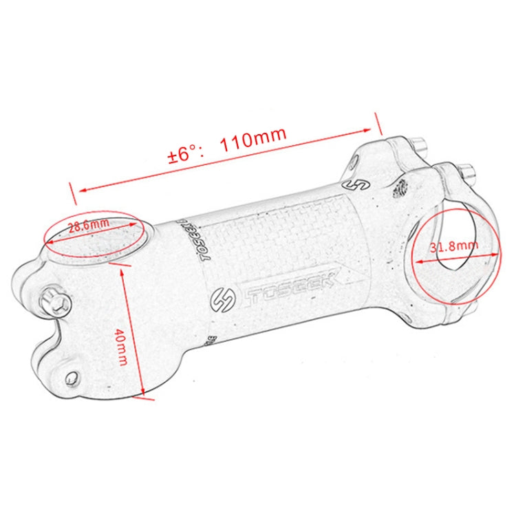 TOSEEK 公路山地自行車超輕車把立管龍頭，尺寸：6度，110mm