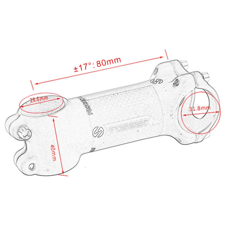 TOSEEK 公路山地自行車超輕車把立管龍頭，尺寸：17度，80mm