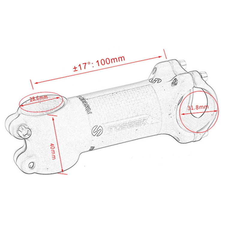 TOSEEK 公路山地自行車超輕車把立管龍頭，尺寸：17度，100mm