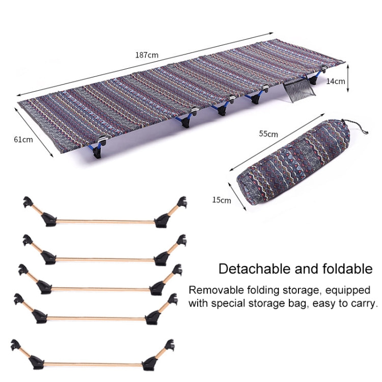 戶外摺疊床野營床單人床鋁合金便攜式睡床 尺寸：180x61x14cm