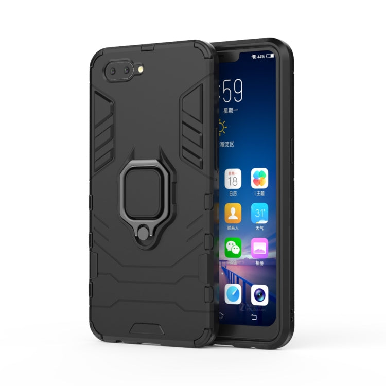 適用於OPPO A5 黑豹PC + TPU磁吸指環支架防摔保護殼