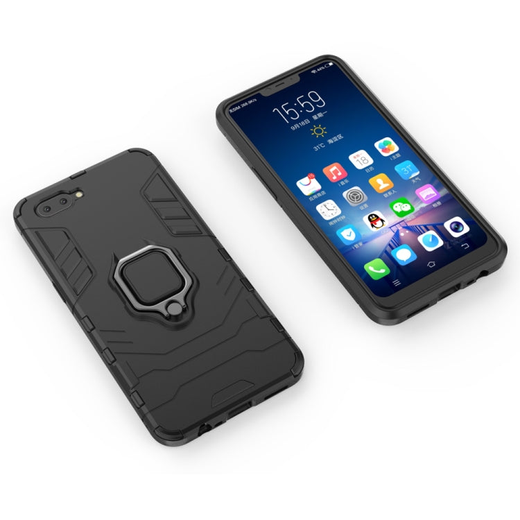 適用於OPPO A5 黑豹PC + TPU磁吸指環支架防摔保護殼  , For OPPO A5