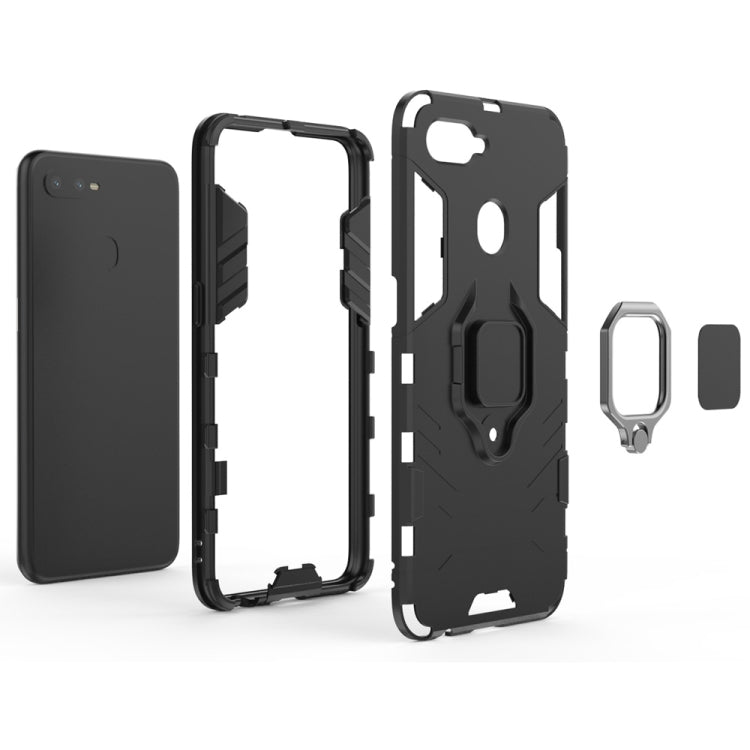 適用於OPPO F9 黑豹PC + TPU磁吸指環支架防摔保護殼  , For OPPO F9