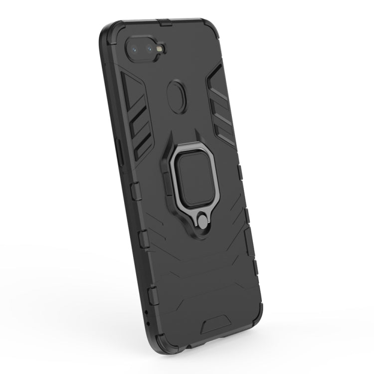 適用於OPPO F9 黑豹PC + TPU磁吸指環支架防摔保護殼