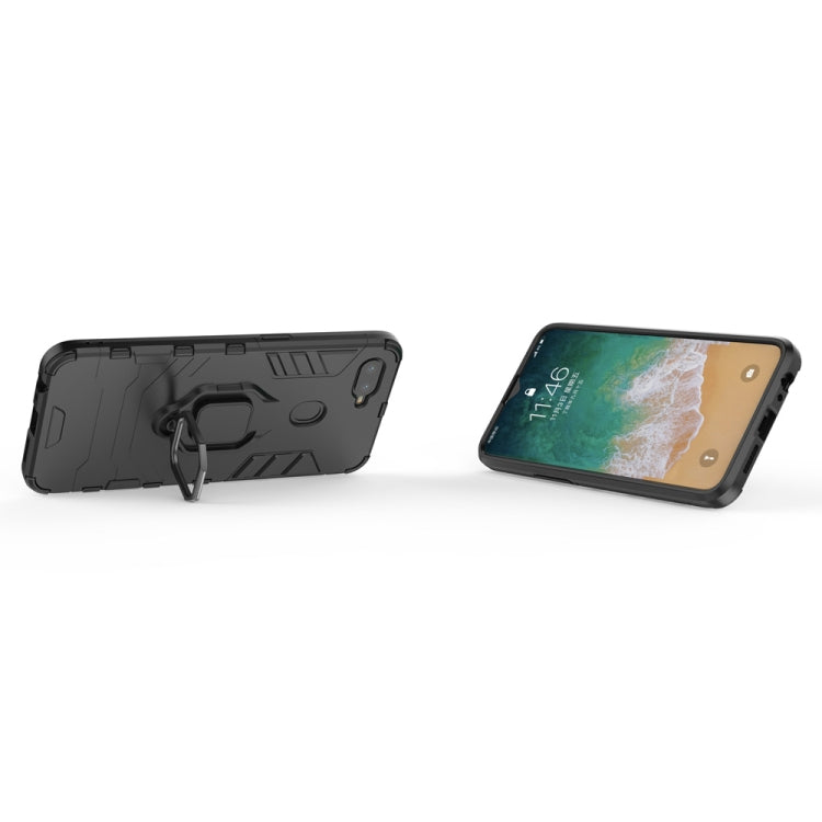 適用於OPPO F9 黑豹PC + TPU磁吸指環支架防摔保護殼
