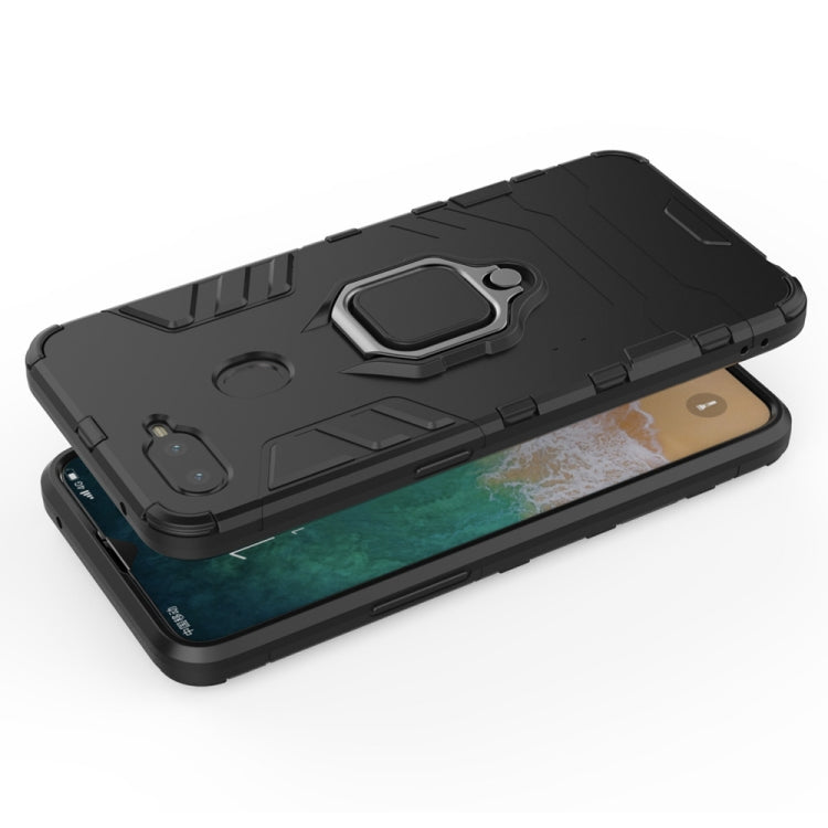 適用於OPPO F9 黑豹PC + TPU磁吸指環支架防摔保護殼