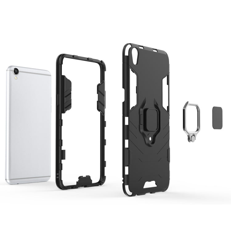 適用於OPPO R9 Plus 黑豹PC + TPU磁吸指環支架防摔保護殼  , For OPPO R9 Plus