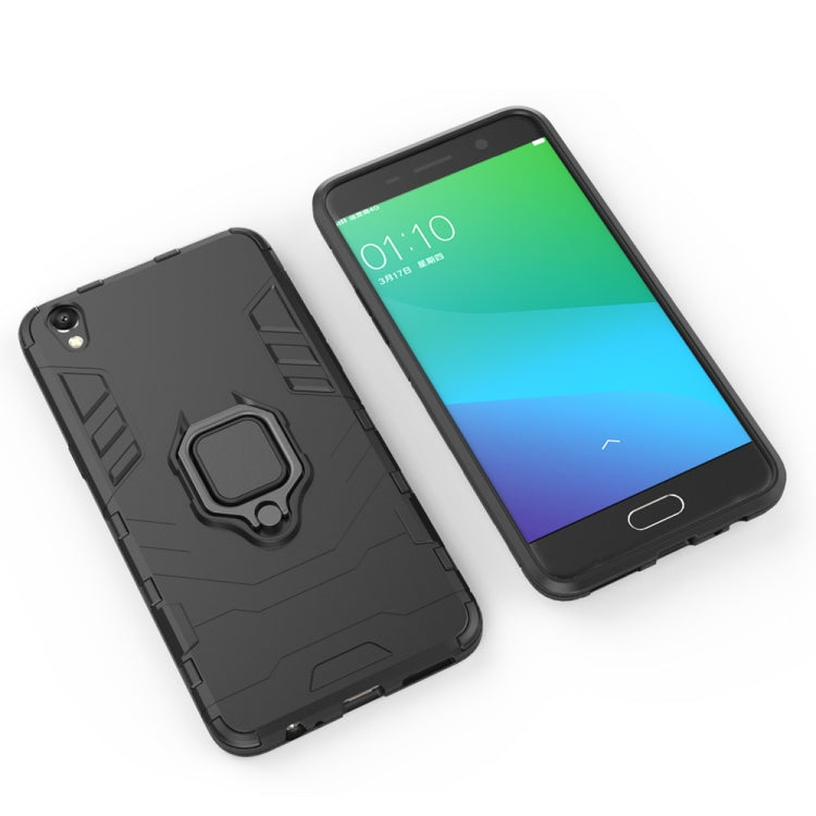 適用於OPPO R9 Plus 黑豹PC + TPU磁吸指環支架防摔保護殼