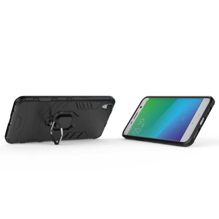 適用於OPPO R9 Plus 黑豹PC + TPU磁吸指環支架防摔保護殼