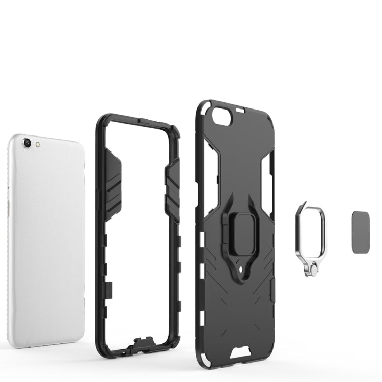 適用於OPPO R9s 黑豹PC + TPU磁吸指環支架防摔保護殼