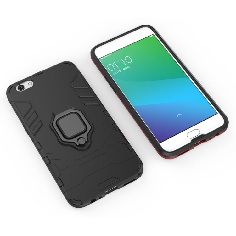 適用於OPPO R9s 黑豹PC + TPU磁吸指環支架防摔保護殼  , For OPPO R9s