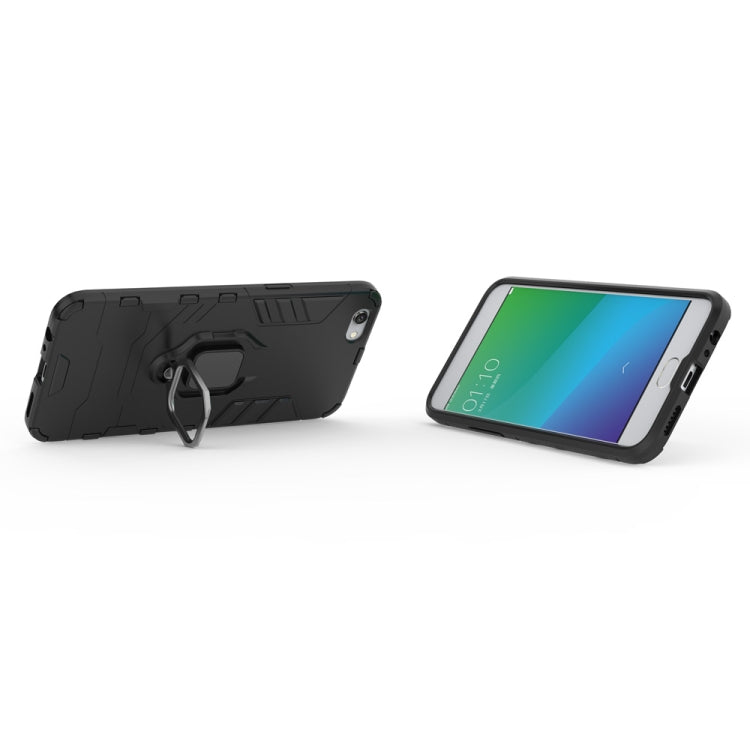 適用於OPPO R9s 黑豹PC + TPU磁吸指環支架防摔保護殼  , For OPPO R9s