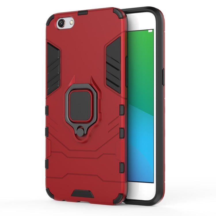 適用於OPPO R9s 黑豹PC + TPU磁吸指環支架防摔保護殼