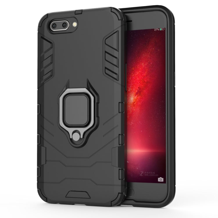 適用於OPPO R11 黑豹PC + TPU磁吸指環支架防摔保護殼  , For OPPO R11