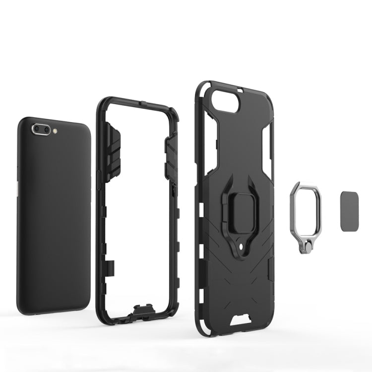 適用於OPPO R11 黑豹PC + TPU磁吸指環支架防摔保護殼  , For OPPO R11