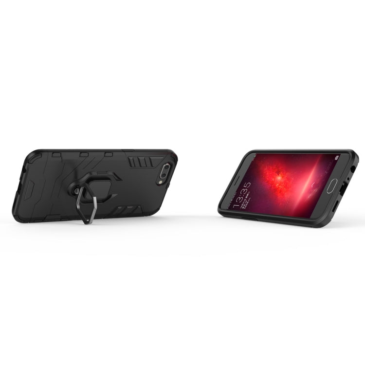 適用於OPPO R11 黑豹PC + TPU磁吸指環支架防摔保護殼  , For OPPO R11