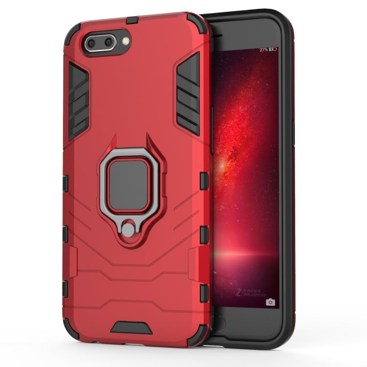 適用於OPPO R11 黑豹PC + TPU磁吸指環支架防摔保護殼  , For OPPO R11