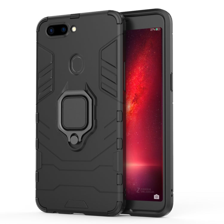 適用於OPPO R11s 黑豹PC + TPU磁吸指環支架防摔保護殼  , For OPPO R11s