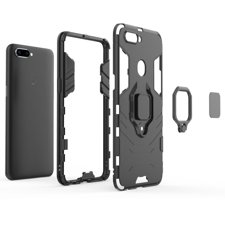 適用於OPPO R11s 黑豹PC + TPU磁吸指環支架防摔保護殼  , For OPPO R11s