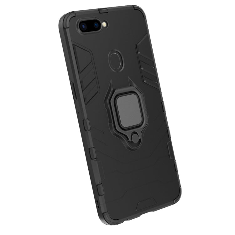 適用於OPPO R11s 黑豹PC + TPU磁吸指環支架防摔保護殼  , For OPPO R11s