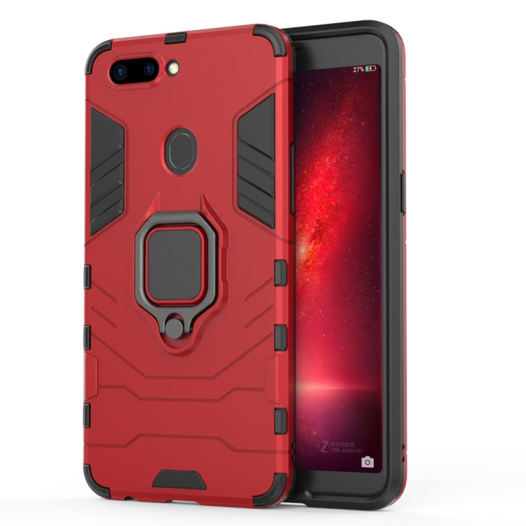 適用於OPPO R11s 黑豹PC + TPU磁吸指環支架防摔保護殼  , For OPPO R11s