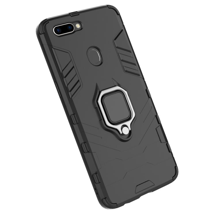 適用於OPPO R11s Plus黑豹PC + TPU磁吸指環支架防摔保護殼