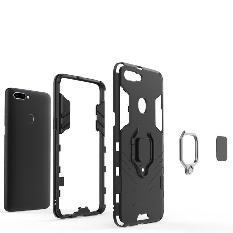 適用於OPPO R11s Plus黑豹PC + TPU磁吸指環支架防摔保護殼  , For OPPO R11s Plus