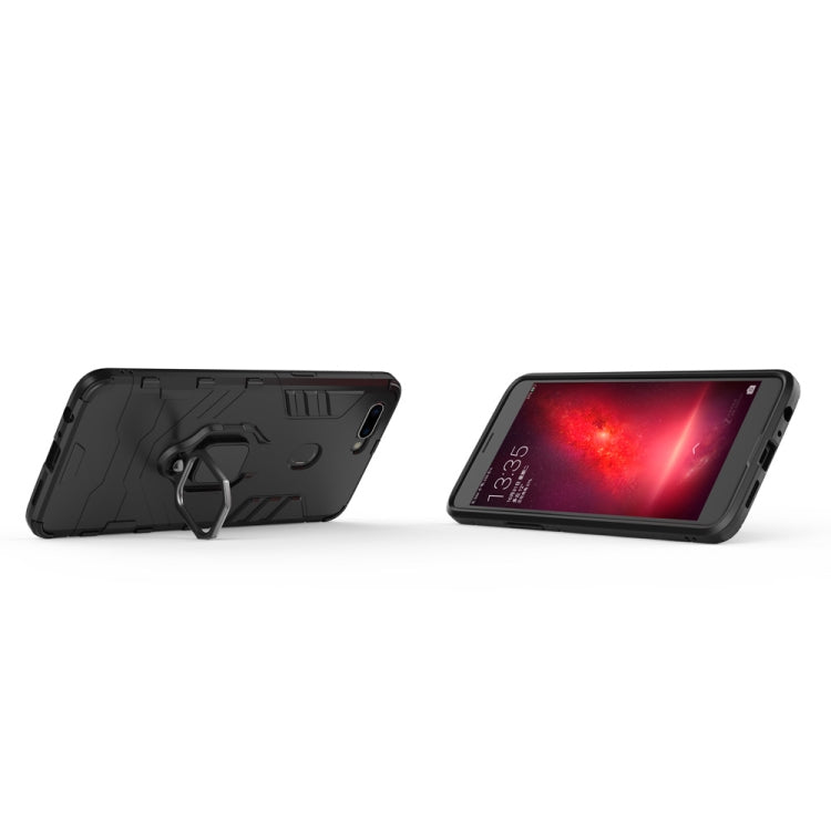 適用於OPPO R11s Plus黑豹PC + TPU磁吸指環支架防摔保護殼