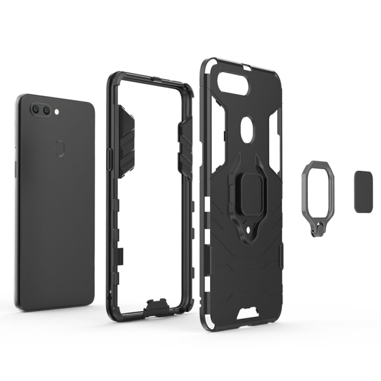 適用於OPPO R15 黑豹PC + TPU磁吸指環支架防摔保護殼  , For OPPO R15