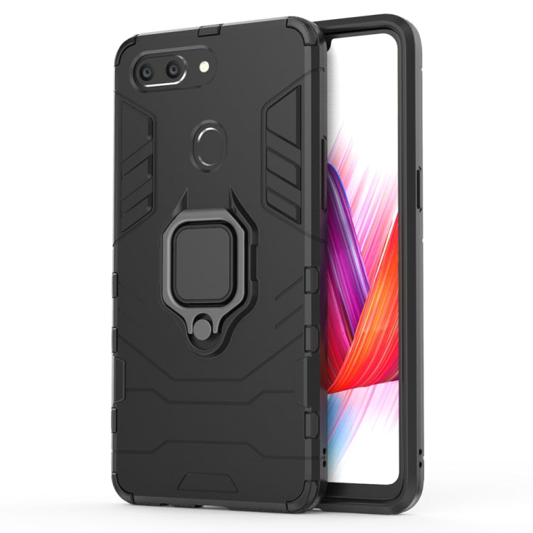適用於OPPO R15 Pro黑豹PC + TPU磁吸指環支架防摔保護殼  , For OPPO R15 Pro