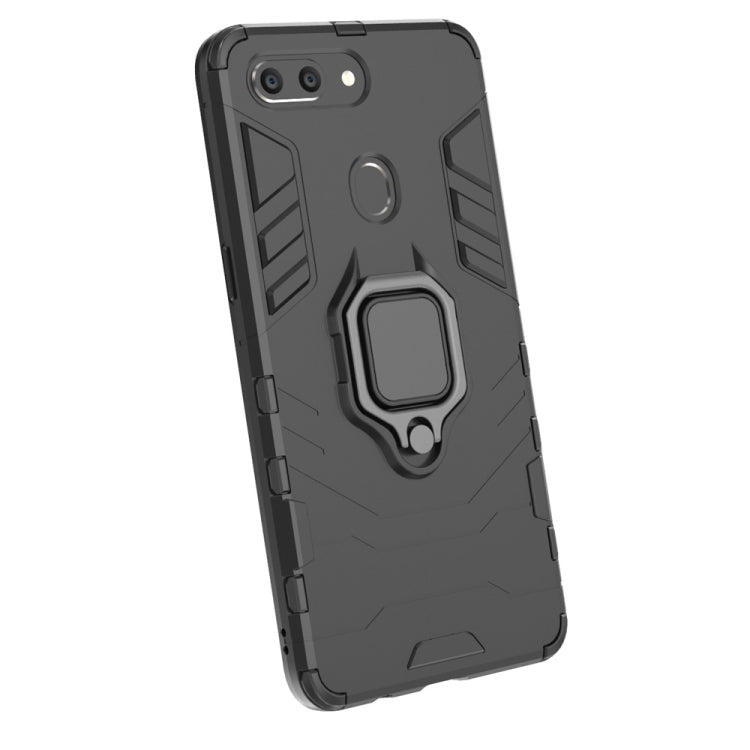 適用於OPPO R15 Pro黑豹PC + TPU磁吸指環支架防摔保護殼  , For OPPO R15 Pro