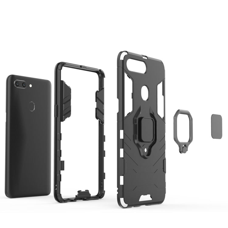 適用於OPPO R15 Pro黑豹PC + TPU磁吸指環支架防摔保護殼  , For OPPO R15 Pro