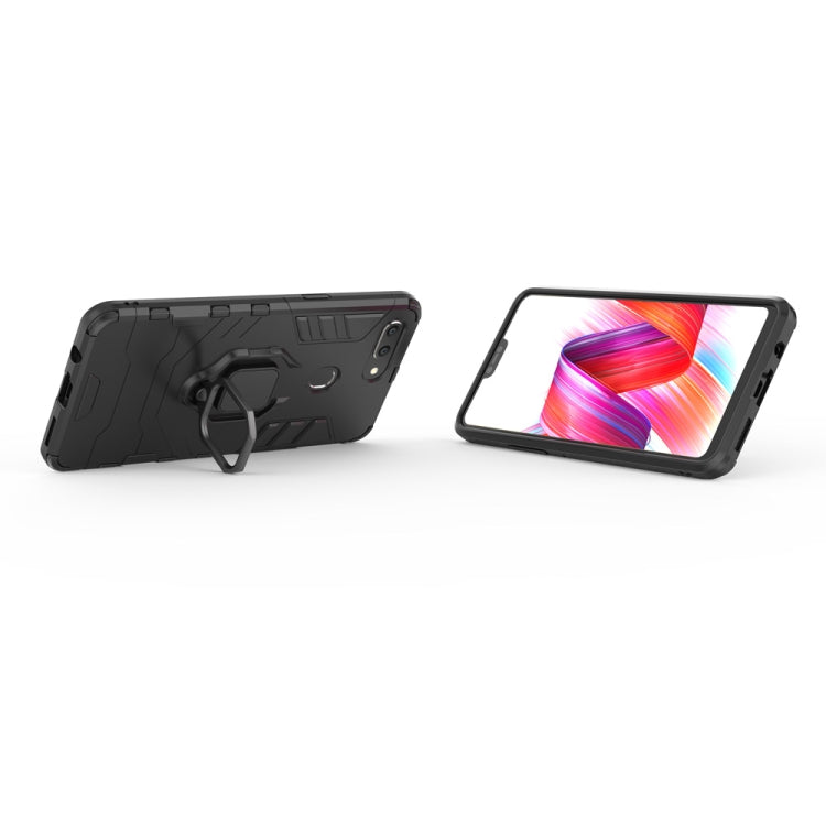 適用於OPPO R15 Pro黑豹PC + TPU磁吸指環支架防摔保護殼  , For OPPO R15 Pro