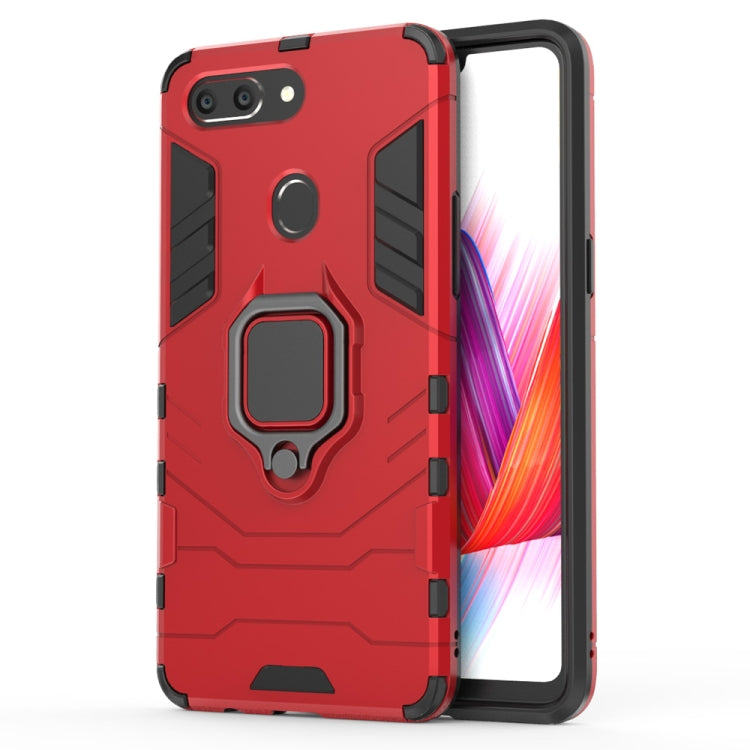 適用於OPPO R15 Pro黑豹PC + TPU磁吸指環支架防摔保護殼  , For OPPO R15 Pro
