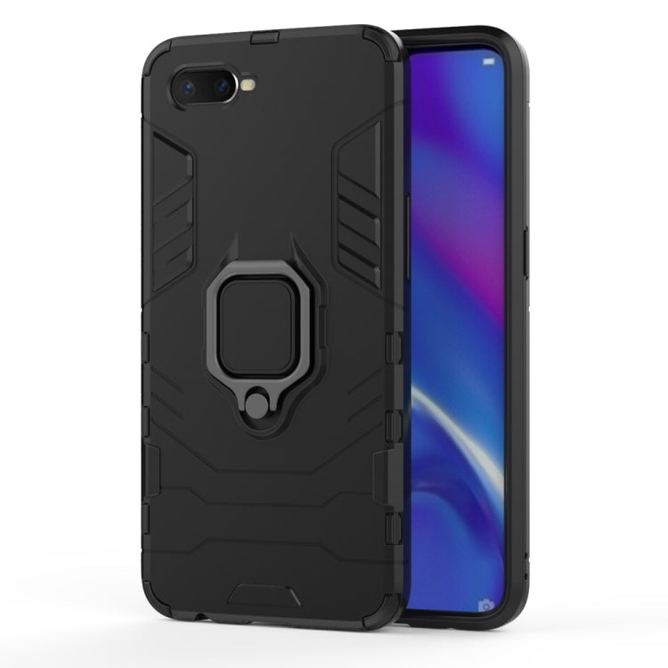 適用於OPPO K1 黑豹PC + TPU磁吸指環支架防摔保護殼  , For OPPO K1
