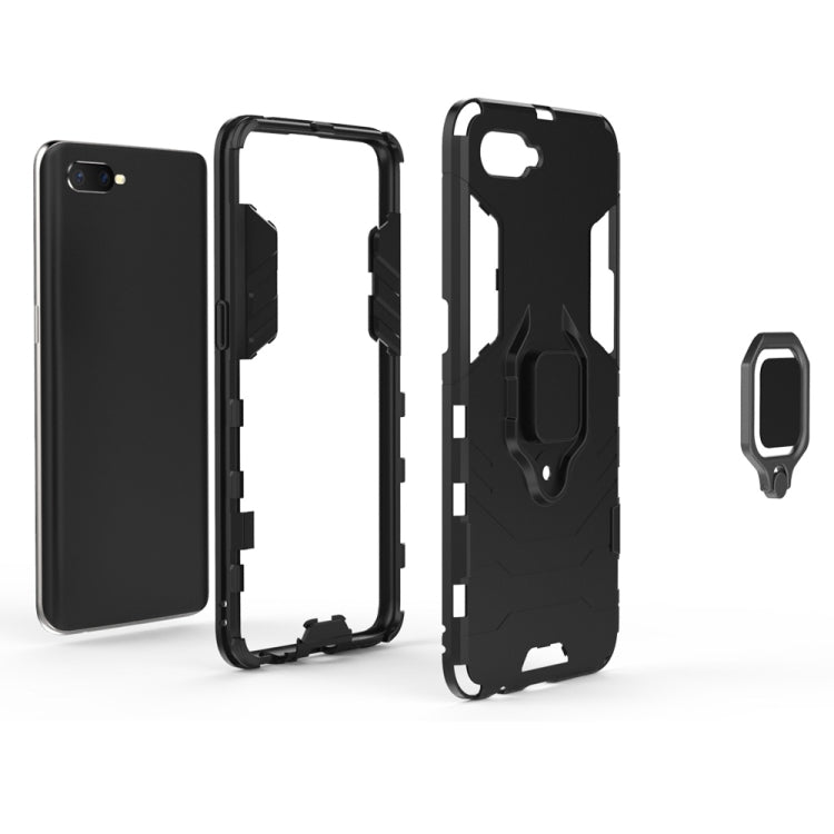 適用於OPPO K1 黑豹PC + TPU磁吸指環支架防摔保護殼  , For OPPO K1