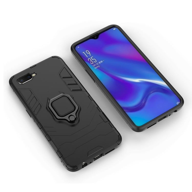 適用於OPPO K1 黑豹PC + TPU磁吸指環支架防摔保護殼  , For OPPO K1