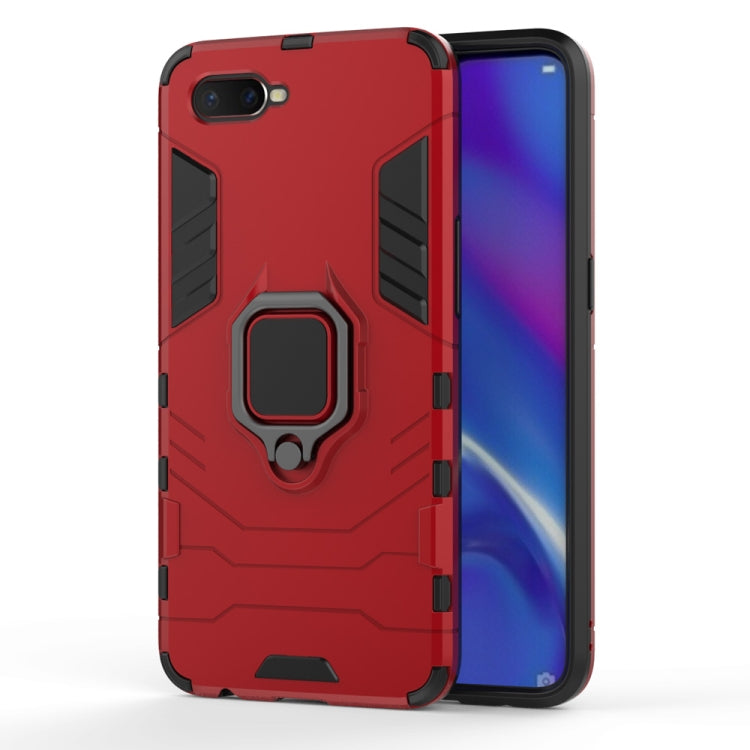 適用於OPPO K1 黑豹PC + TPU磁吸指環支架防摔保護殼  , For OPPO K1