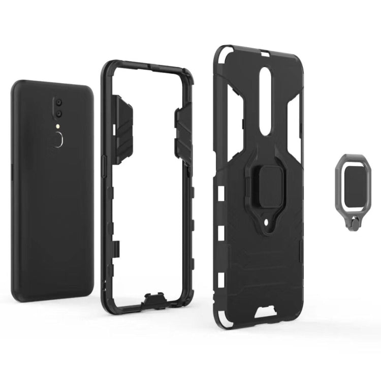 適用於OPPO F11 / A9 黑豹PC + TPU磁性指環支架防摔保護殼  , For OPPO F11 / A9