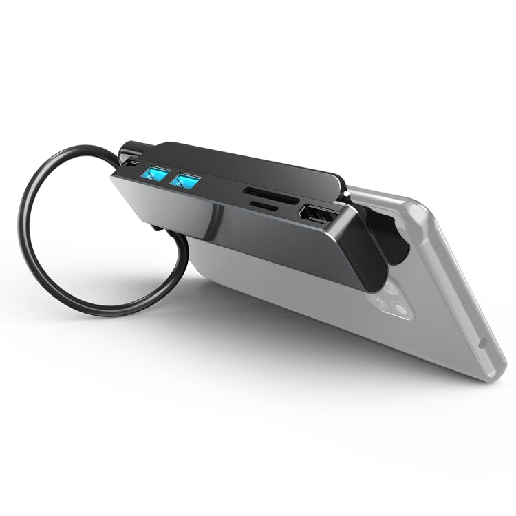 AD-065 6合一 Type-C轉4K HDMI + SD / TF卡槽 + Type-C + 2個 USB 3.0 背夾式多功能擴展塢集線器