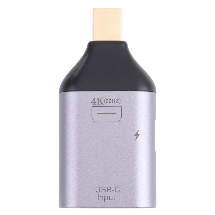 2合一 4K 60Hz Mini DP公頭轉Type-C充電+Type-C母頭 適配器