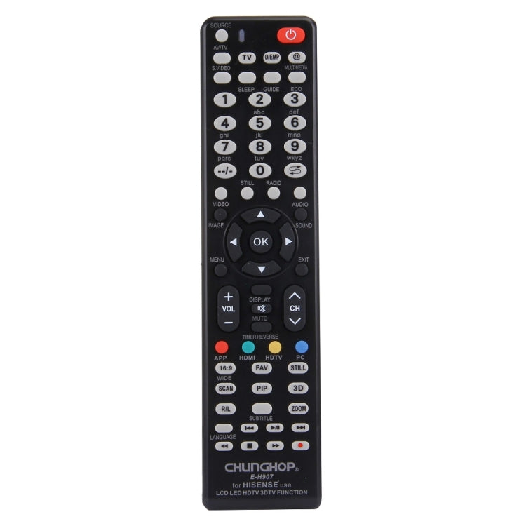 CHUNGHOP E-H907 通用於 HISENSE 品牌的 LED LCD HDTV 3DTV 液晶電視遙控器