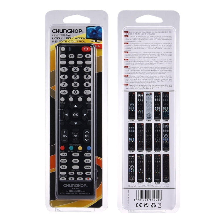 CHUNGHOP E-H907 通用於 HISENSE 品牌的 LED LCD HDTV 3DTV 液晶電視遙控器