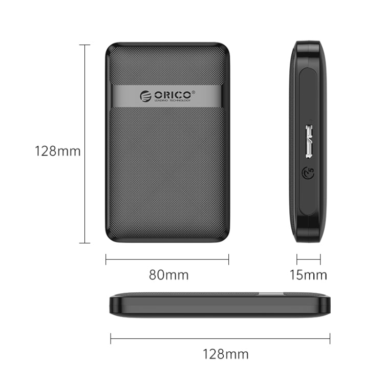ORICO 2577U3-V1 Grid Texture Design 2.5 inch USB3.0 Micro-B Hard Drive Enclosure Box