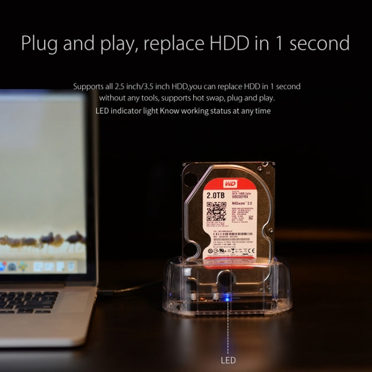 ORICO 6139U3 單盤位USB3.0硬盤底座 支持2.5/3.5英寸HDD和SSD