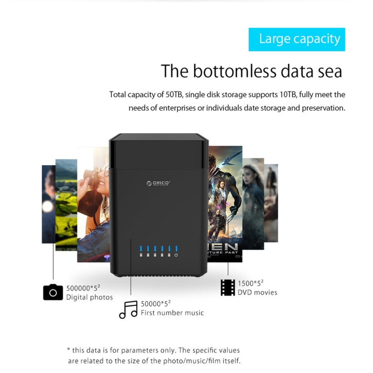 ORICO DS500U3 磁吸式3.5英寸USB3.0硬盤櫃