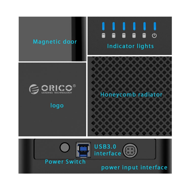 ORICO DS500U3 磁吸式3.5英寸USB3.0硬盤櫃